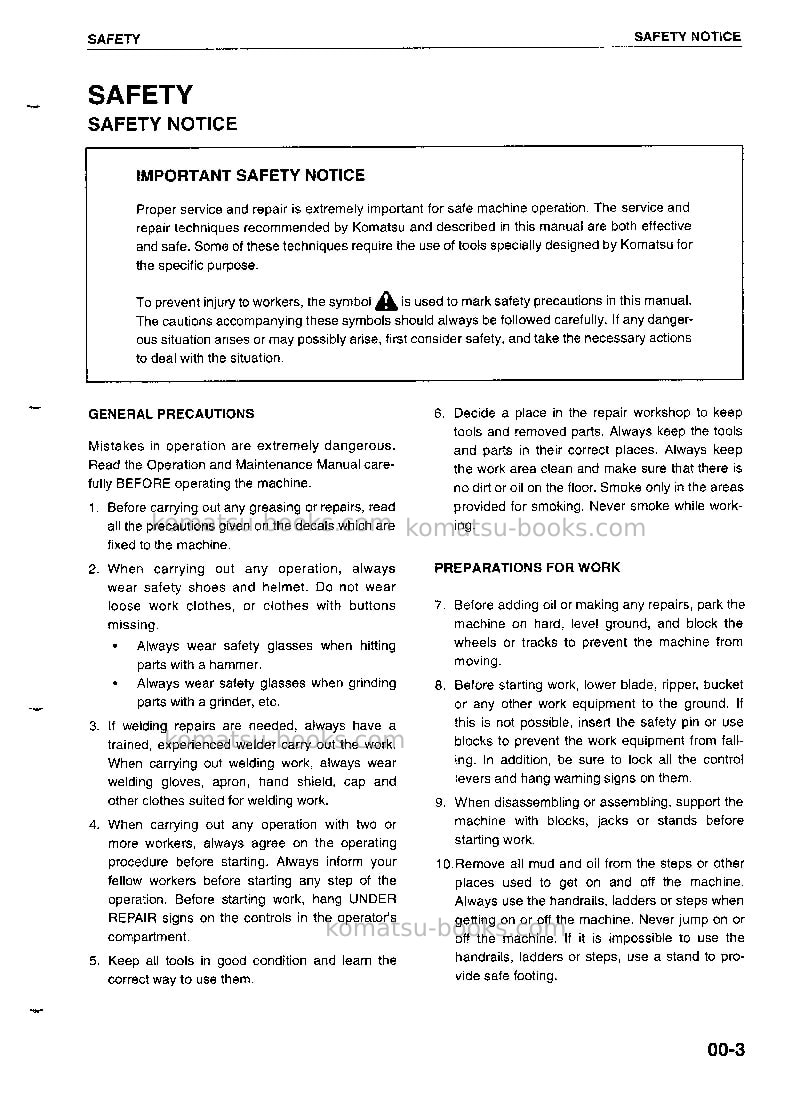 Komatsu pc45mr-1jpn Repair & maintenance cover Page 7 Komatsu pc45mr-1jpn Repair & maintenance cover Page 7