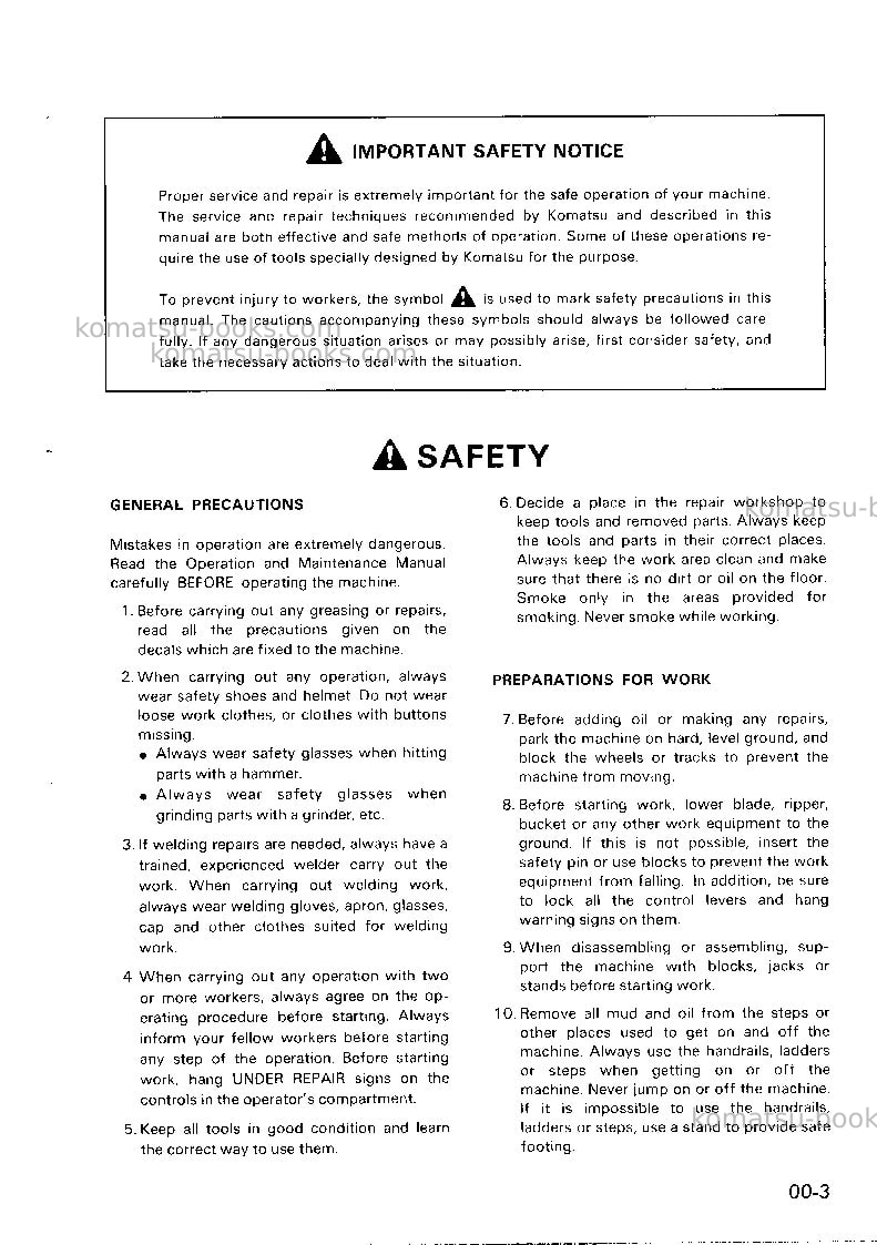Komatsu gd705a-4jpn Repair & maintenance cover Page 7
