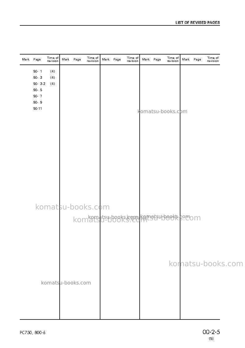 Komatsu pc750-6jpn Repair & maintenance cover Page 7