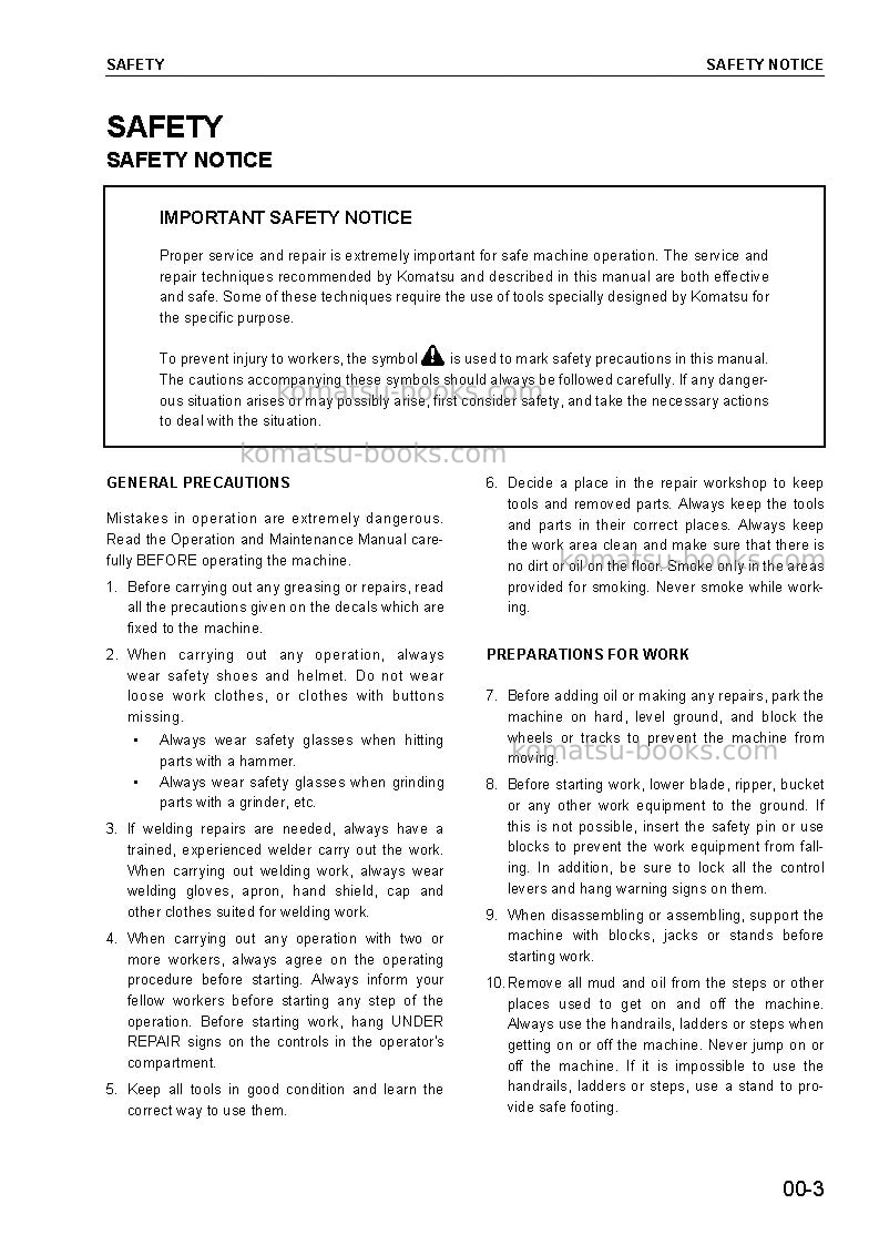 Komatsu d275ax-5jpn-for estonia Repair & maintenance cover Page 7