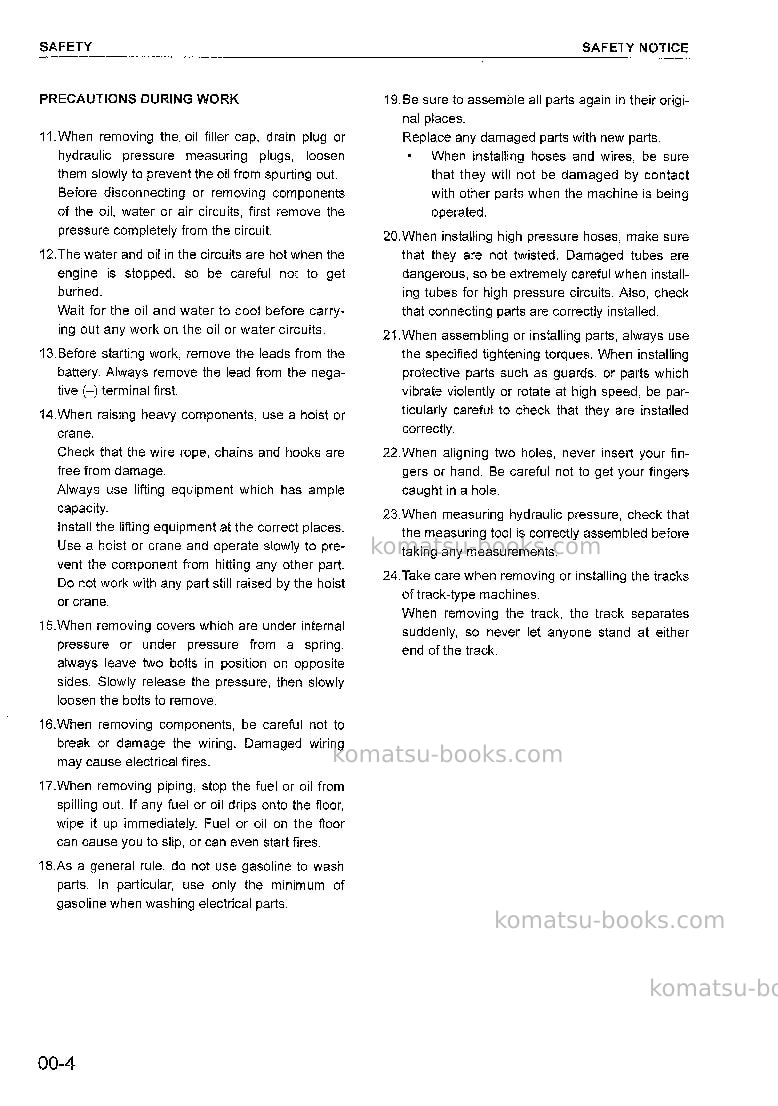 Komatsu pc158us-2jpn Repair & maintenance cover Page 7 Komatsu pc158us-2jpn Repair & maintenance cover Page 7