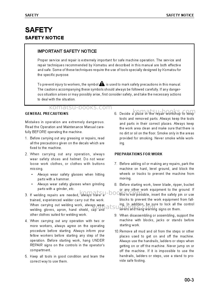 Komatsu br380jg-1jpn Repair & maintenance cover Page 7