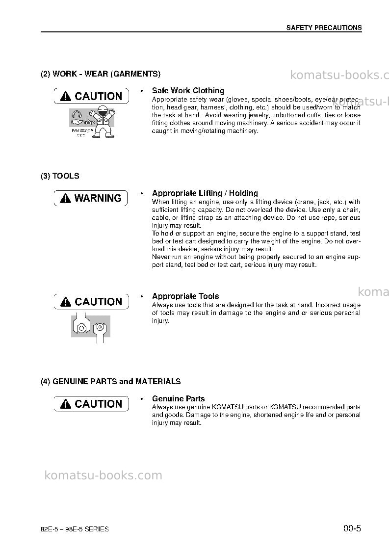 Komatsu 3d82ae-5jpn Repair & maintenance cover Page 7