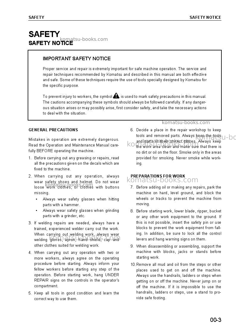 Komatsu air conditionerjpn Repair & maintenance cover Page 7 Komatsu air conditionerjpn Repair & maintenance cover Page 7
