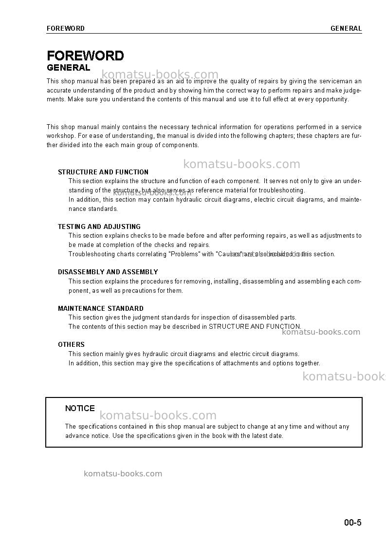 Komatsu 12v170-2 seriesjpn Repair & maintenance cover Page 7 Komatsu 12v170-2 seriesjpn Repair & maintenance cover Page 7