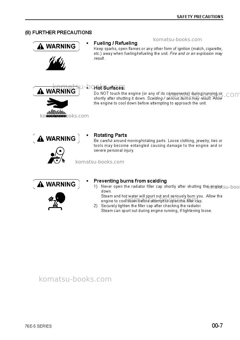 Komatsu 3d76e-5jpn-n-ba Repair & maintenance cover Page 7 Komatsu 3d76e-5jpn-n-ba Repair & maintenance cover Page 7