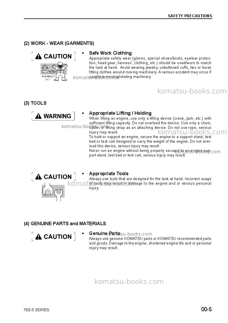 Komatsu 2d70e-5jpn Repair & maintenance cover Page 7