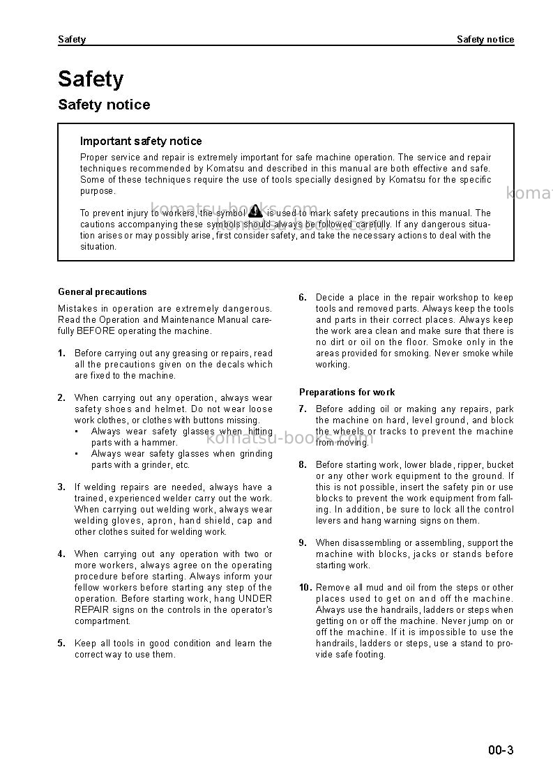 Komatsu pc18mr-2jpn Repair & maintenance cover Page 7