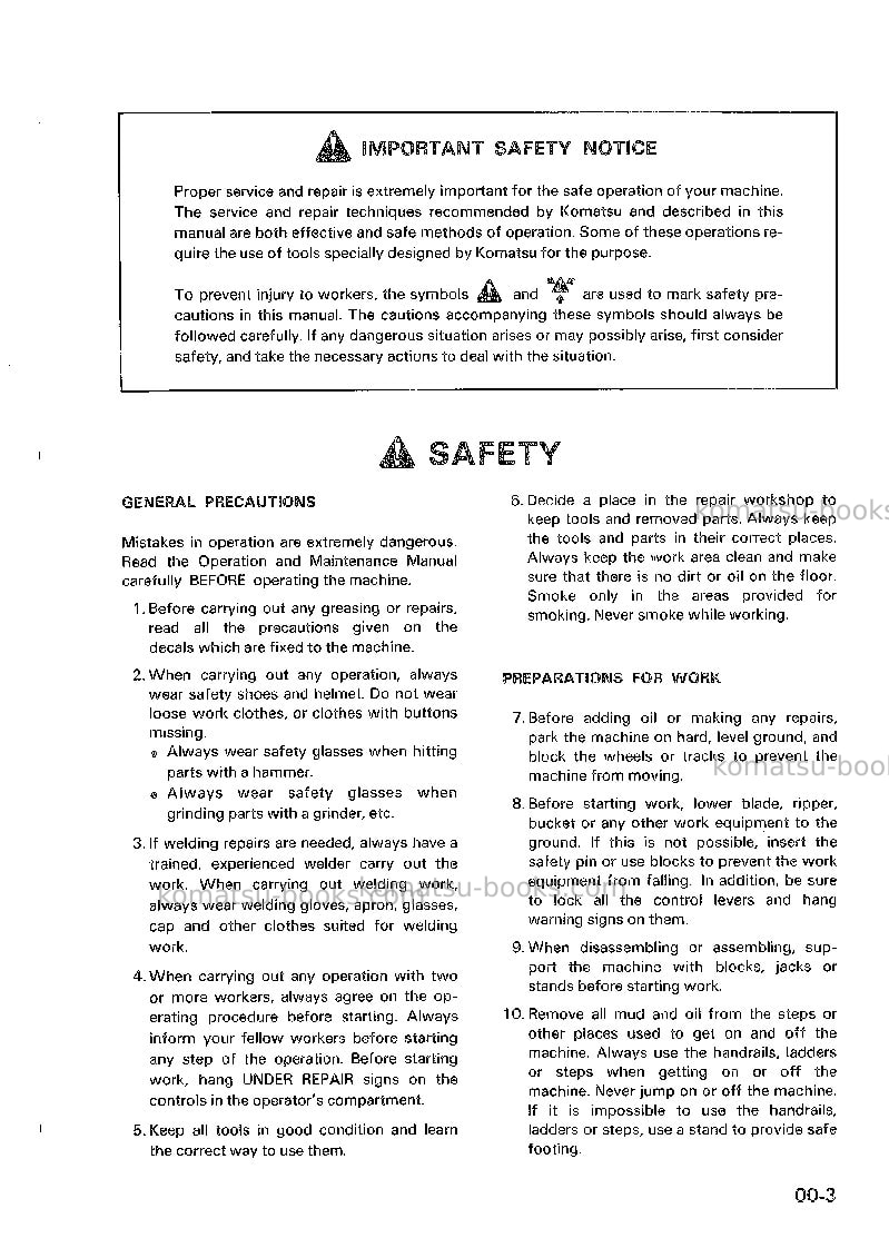 Komatsu wa250-1jpn Repair & maintenance cover Page 7