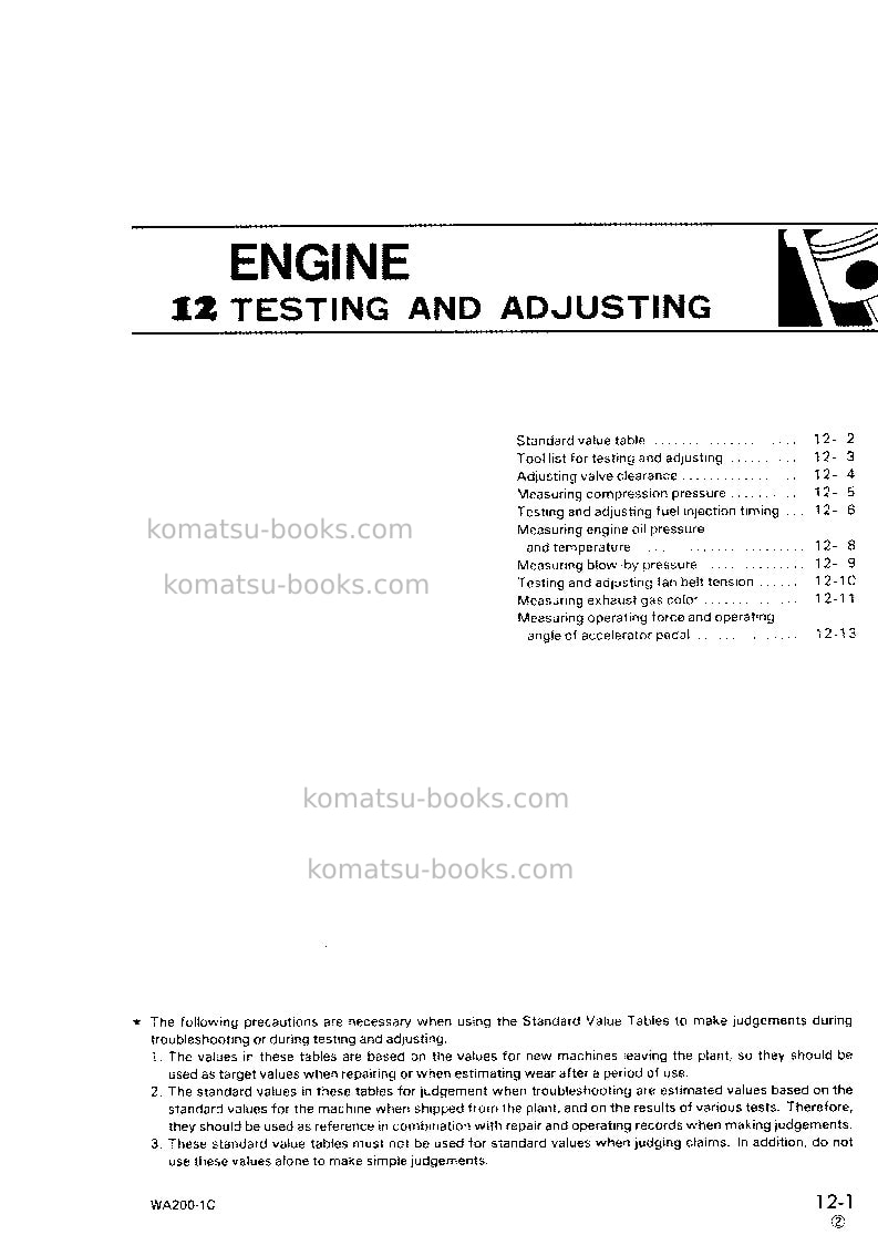 Komatsu wa200-1jpn-c spec Repair & maintenance cover Page 7