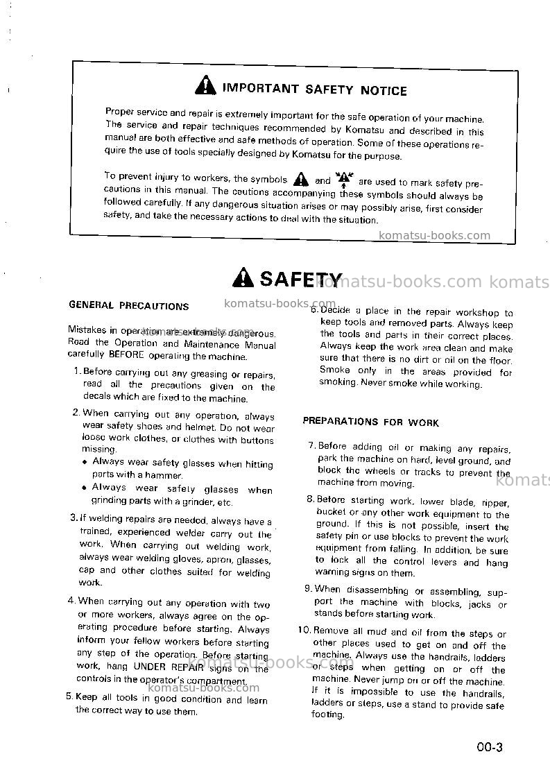 Komatsu hd325-5jpn Repair & maintenance cover Page 7 Komatsu hd325-5jpn Repair & maintenance cover Page 7