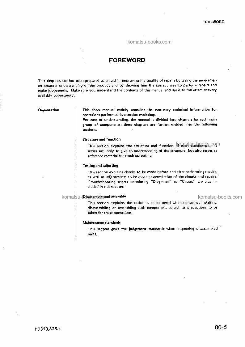 Komatsu hd325-3jpn 维修与保养手册 封面 页 7