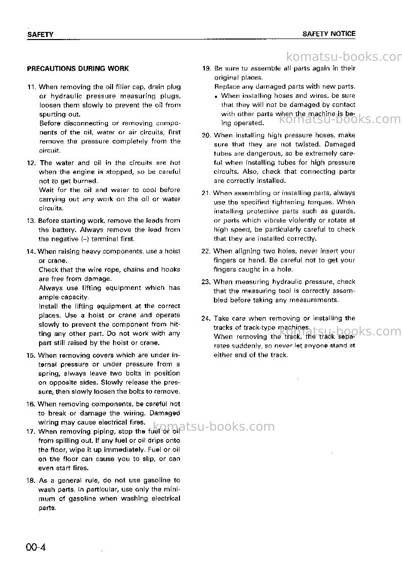 Komatsu 6d140-1jpn Repair & maintenance cover Page 7 Komatsu 6d140-1jpn Repair & maintenance cover Page 7