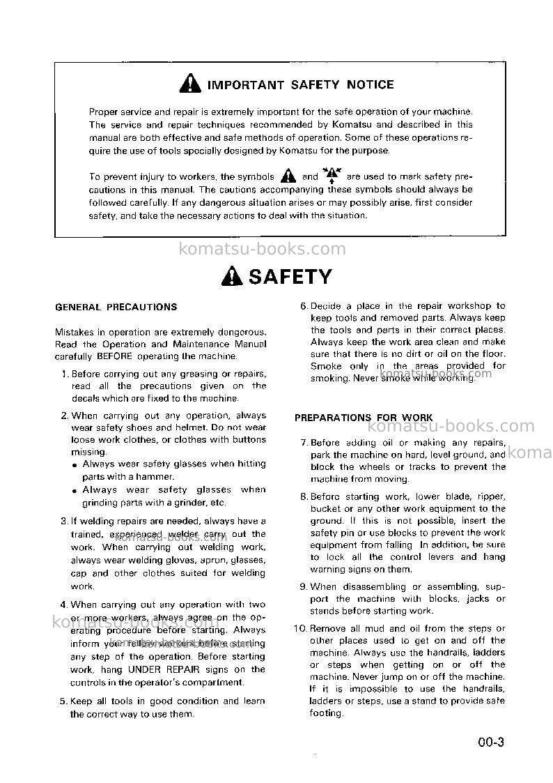 Komatsu wa320-1jpn Repair & maintenance cover Page 7