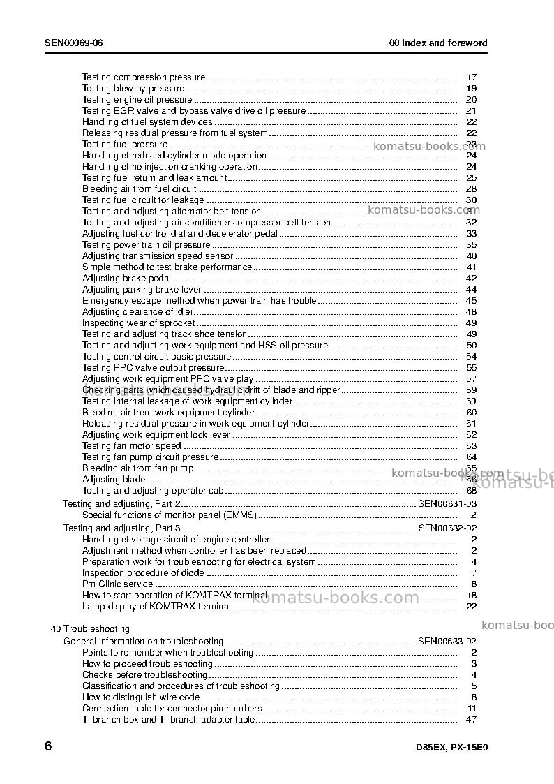 Komatsu d85ex-15jpn-tier3 Repair & maintenance cover Page 7