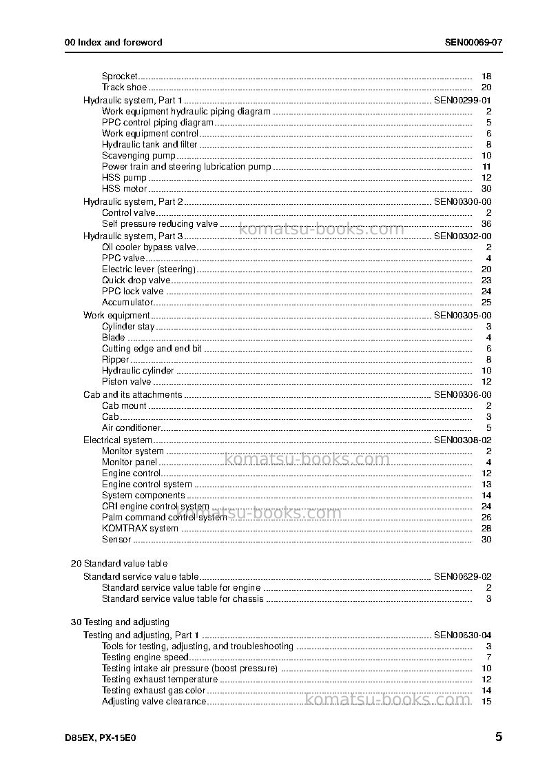 Komatsu d85px-15jpn-e0 Repair & maintenance cover Page 7