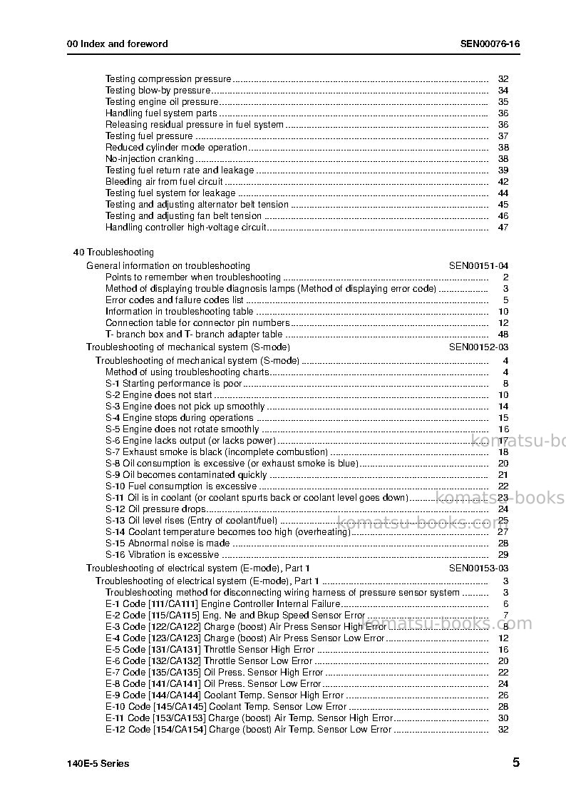 Komatsu 140e-5 seriesjpn Repair & maintenance cover Page 7 Komatsu 140e-5 seriesjpn Repair & maintenance cover Page 7