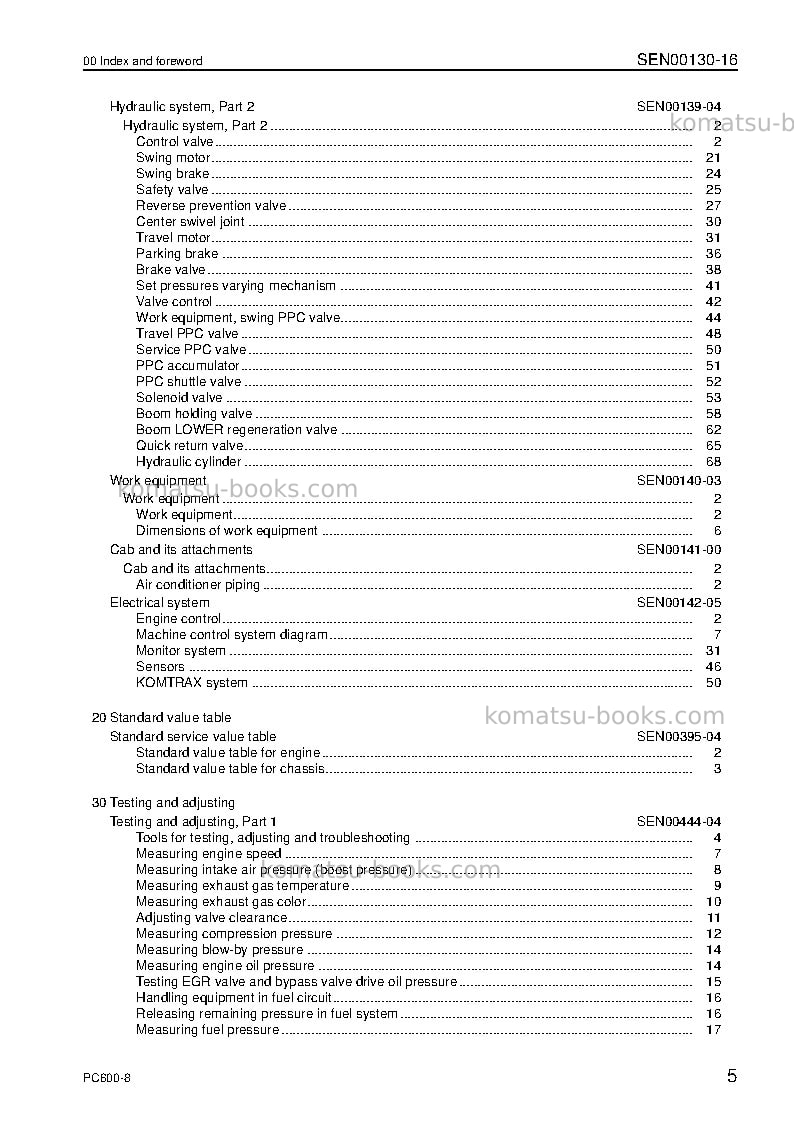 Komatsu pc600-8jpn Repair & maintenance cover Page 7