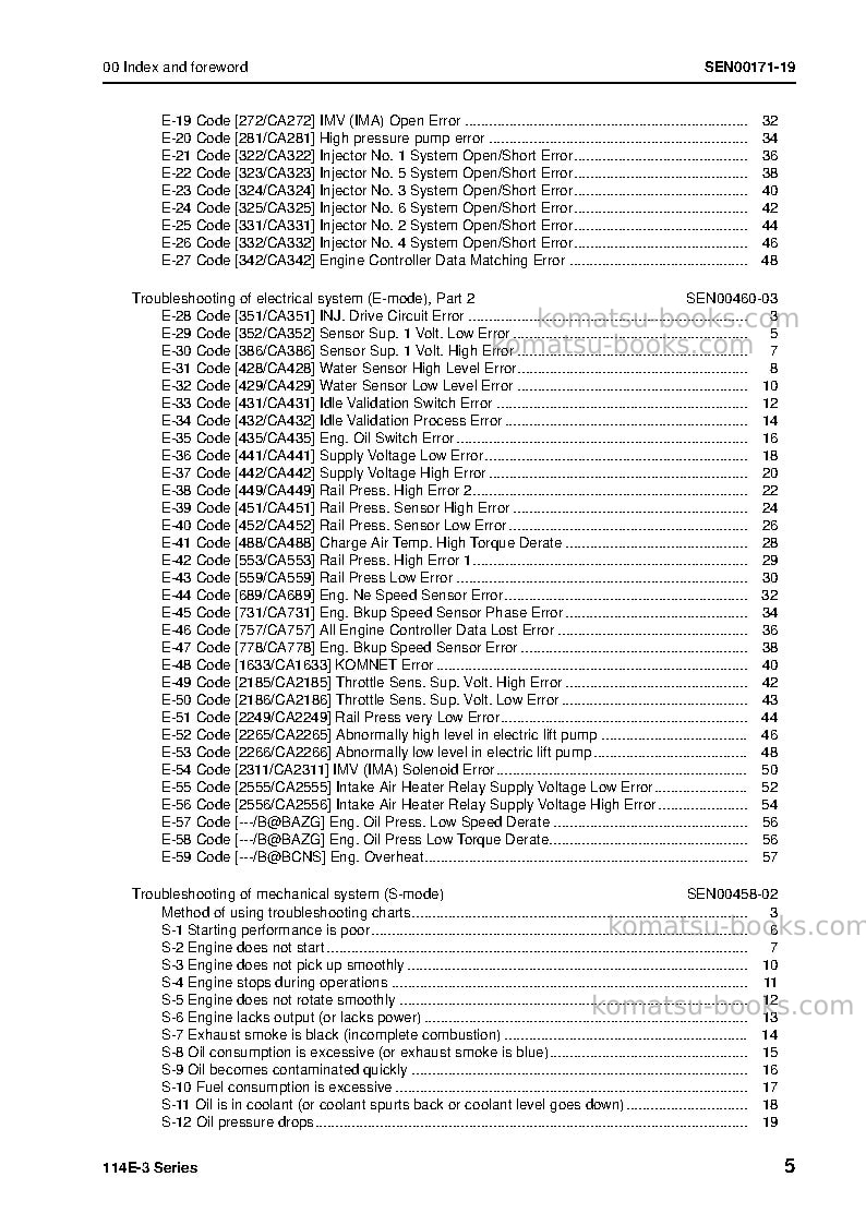 Komatsu 6d114e-3jpn Repair & maintenance cover Page 7 Komatsu 6d114e-3jpn Repair & maintenance cover Page 7