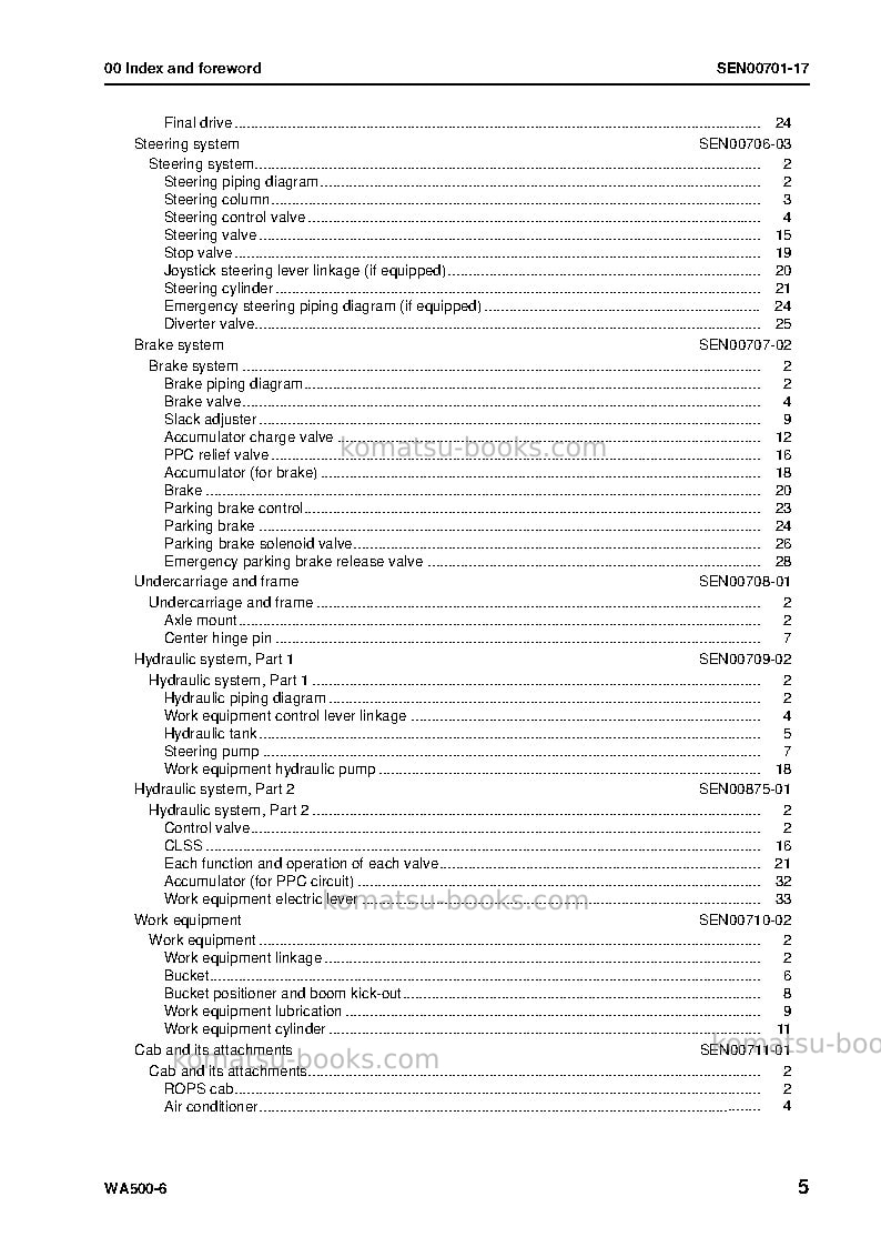 Komatsu wa500-6jpn Repair & maintenance cover Page 7