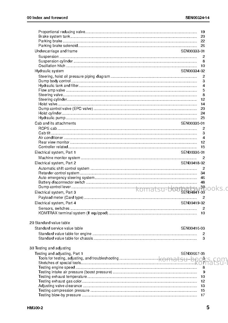 Komatsu hm300-2jpn Repair & maintenance cover Page 7 Komatsu hm300-2jpn Repair & maintenance cover Page 7