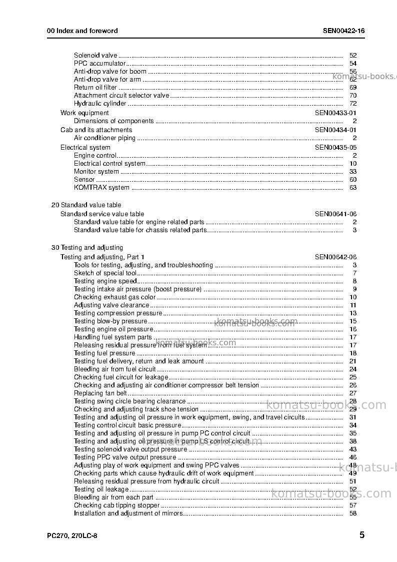 Komatsu pc270-8jpn Repair & maintenance cover Page 7