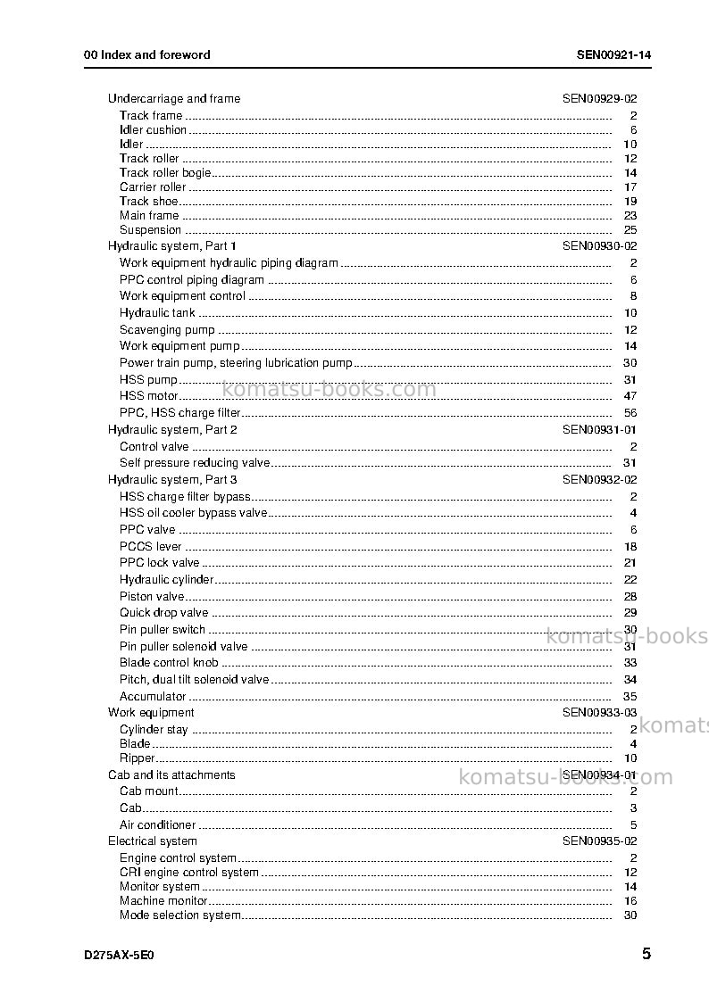 Komatsu d275ax-5jpn-tier3 Repair & maintenance cover Page 7