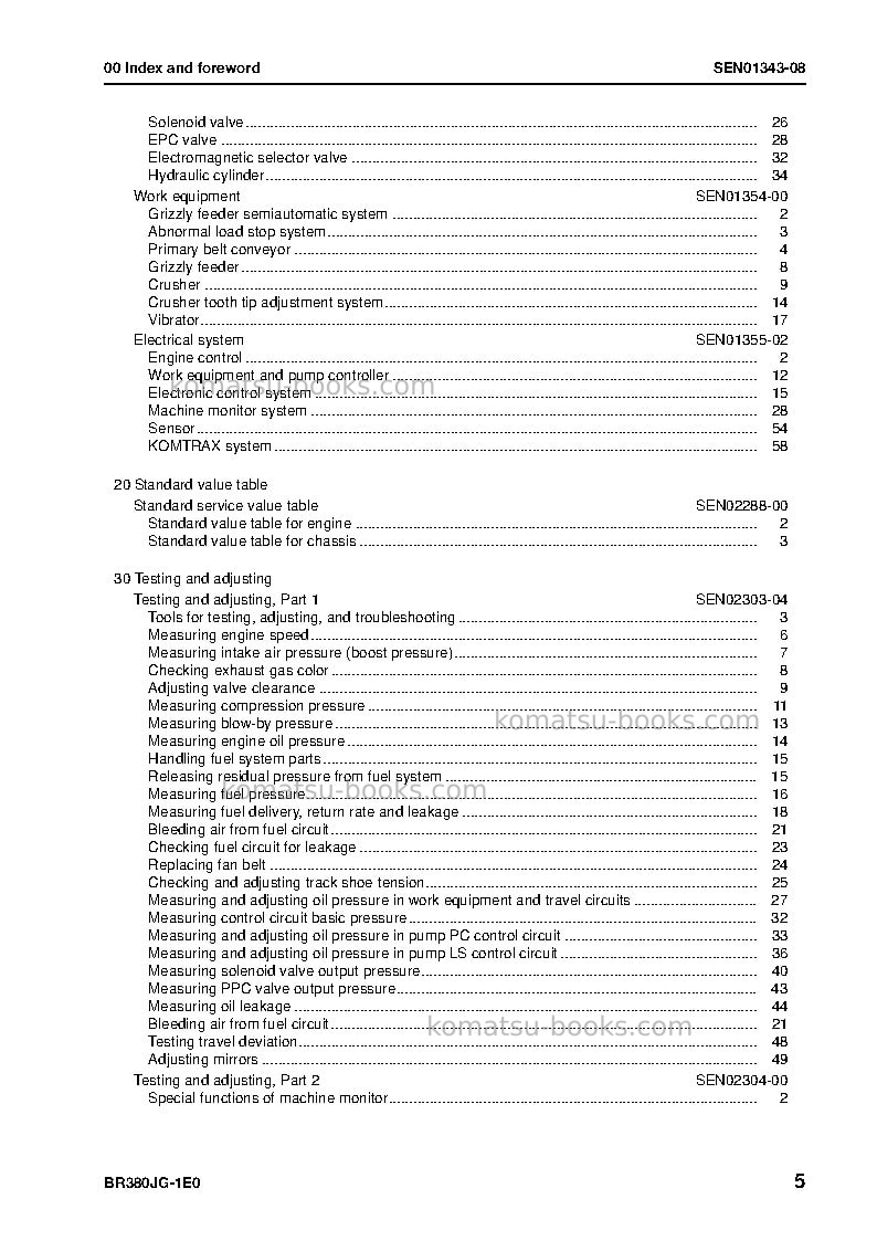 Komatsu br380jg-1jpn-tier3 Repair & maintenance cover Page 7 Komatsu br380jg-1jpn-tier3 Repair & maintenance cover Page 7