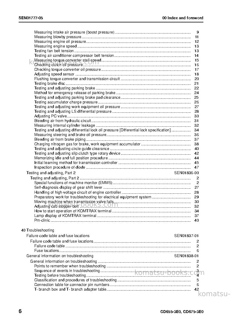 Komatsu gd675-3jpn-e0 Repair & maintenance cover Page 7