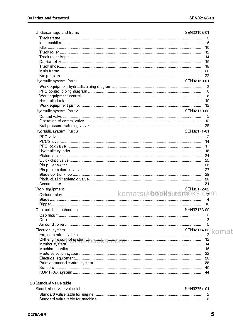 Komatsu d275a-5jpn-r Repair & maintenance cover Page 7 Komatsu d275a-5jpn-r Repair & maintenance cover Page 7