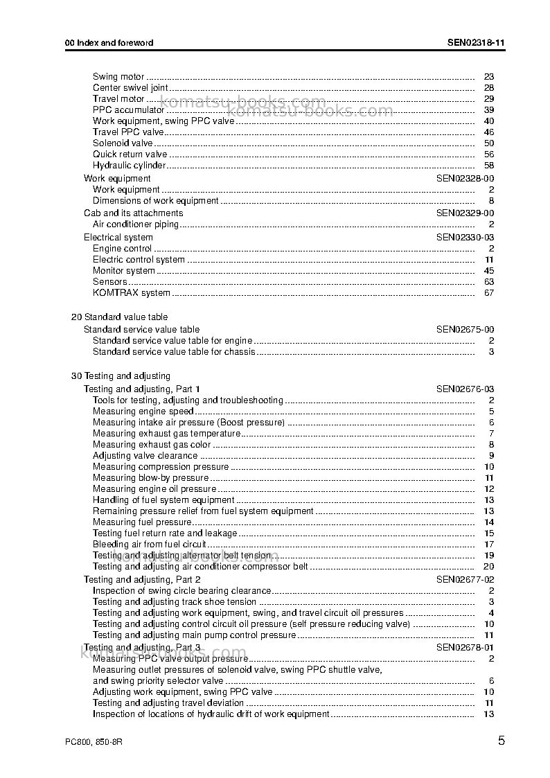 Komatsu pc850-8jpn-w/o egr Repair & maintenance cover Page 7