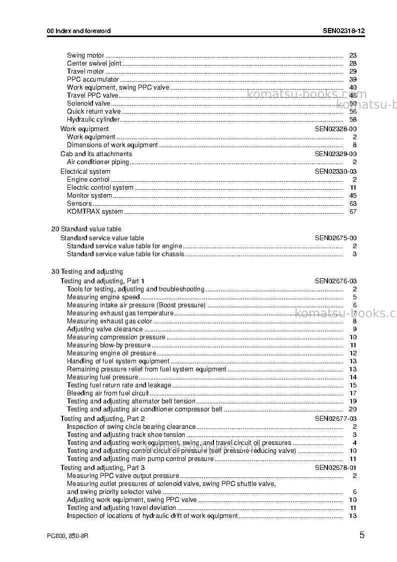 Komatsu pc800lc-8jpn-r Repair & maintenance cover Page 7