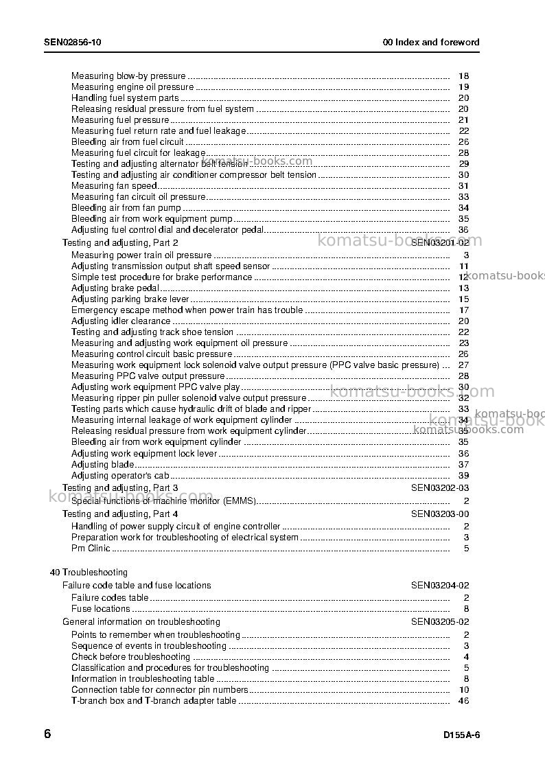 Komatsu d155a-6jpn Repair & maintenance cover Page 7 Komatsu d155a-6jpn Repair & maintenance cover Page 7