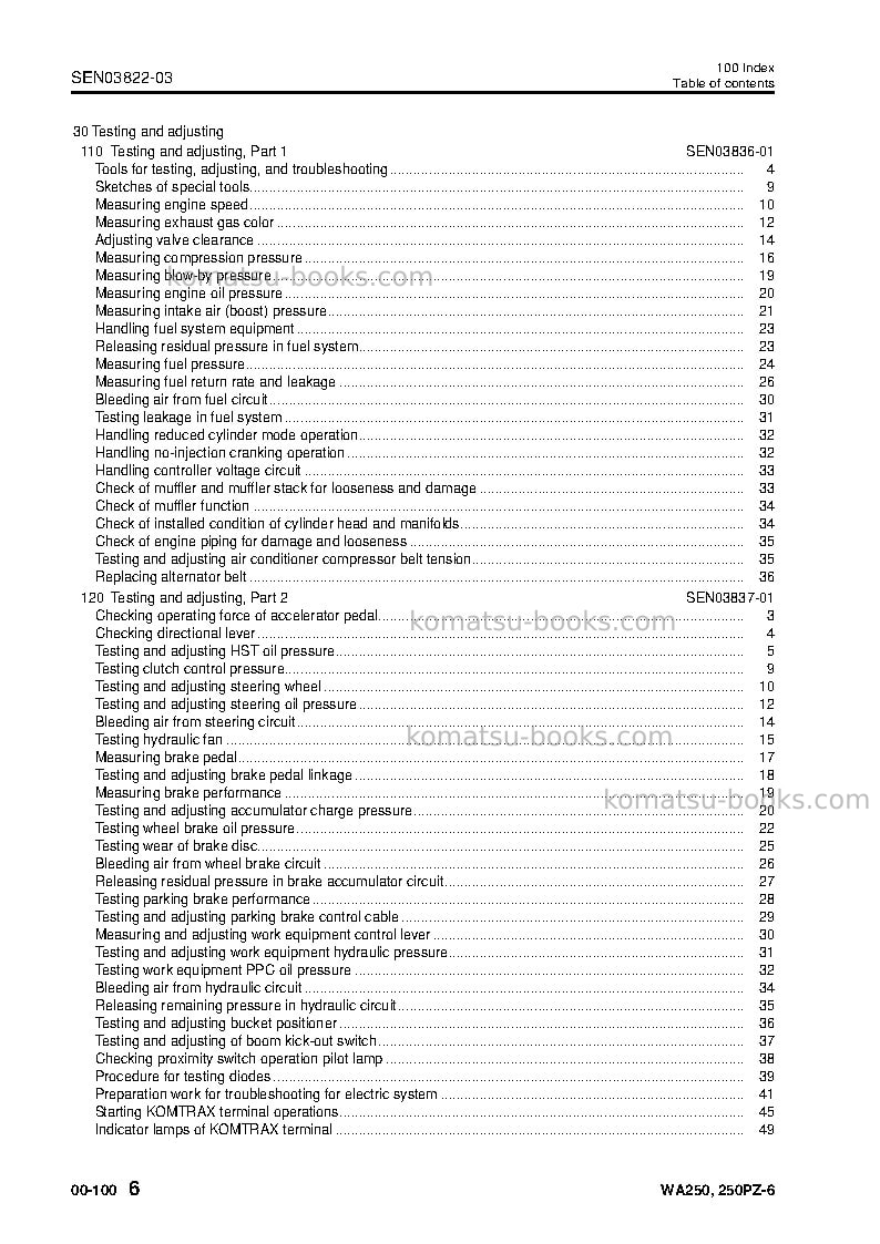 Komatsu wa250-6jpn-for n. america Repair & maintenance cover Page 7