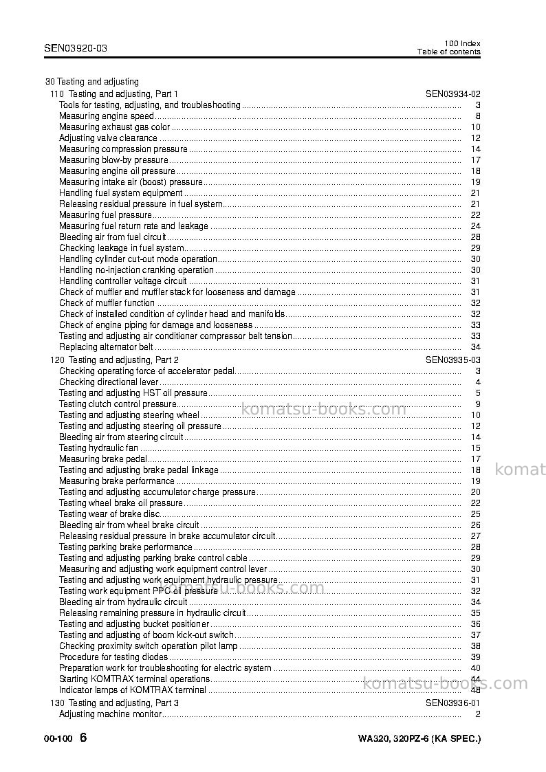 Komatsu wa320-6jpn-for n.america Repair & maintenance cover Page 7