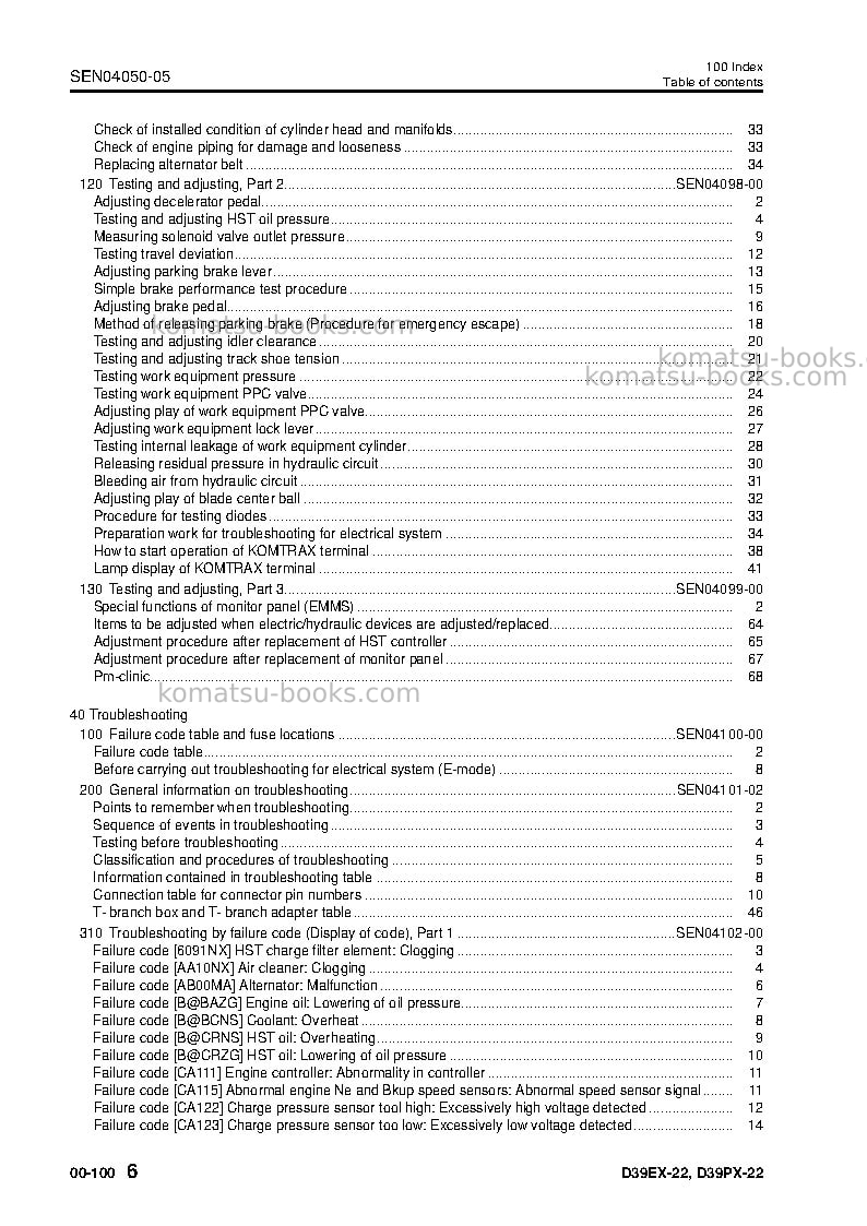 Komatsu d39ex-22jpn Repair & maintenance cover Page 7 Komatsu d39ex-22jpn Repair & maintenance cover Page 7