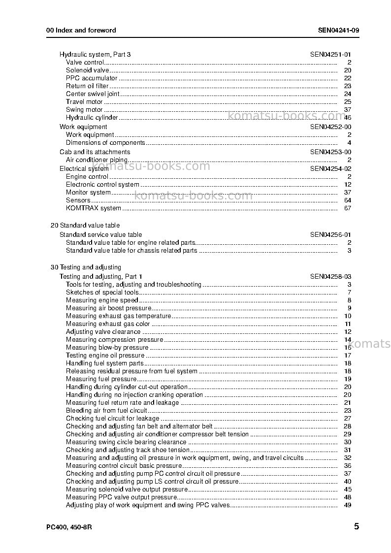 Komatsu pc400-8jpn-r, work equipment grease 100h Repair & maintenance cover Page 7