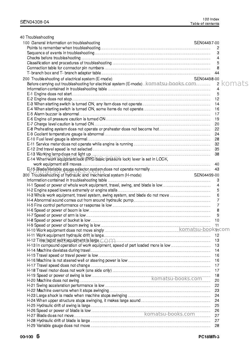 Komatsu pc18mr-3jpn Repair & maintenance cover Page 7