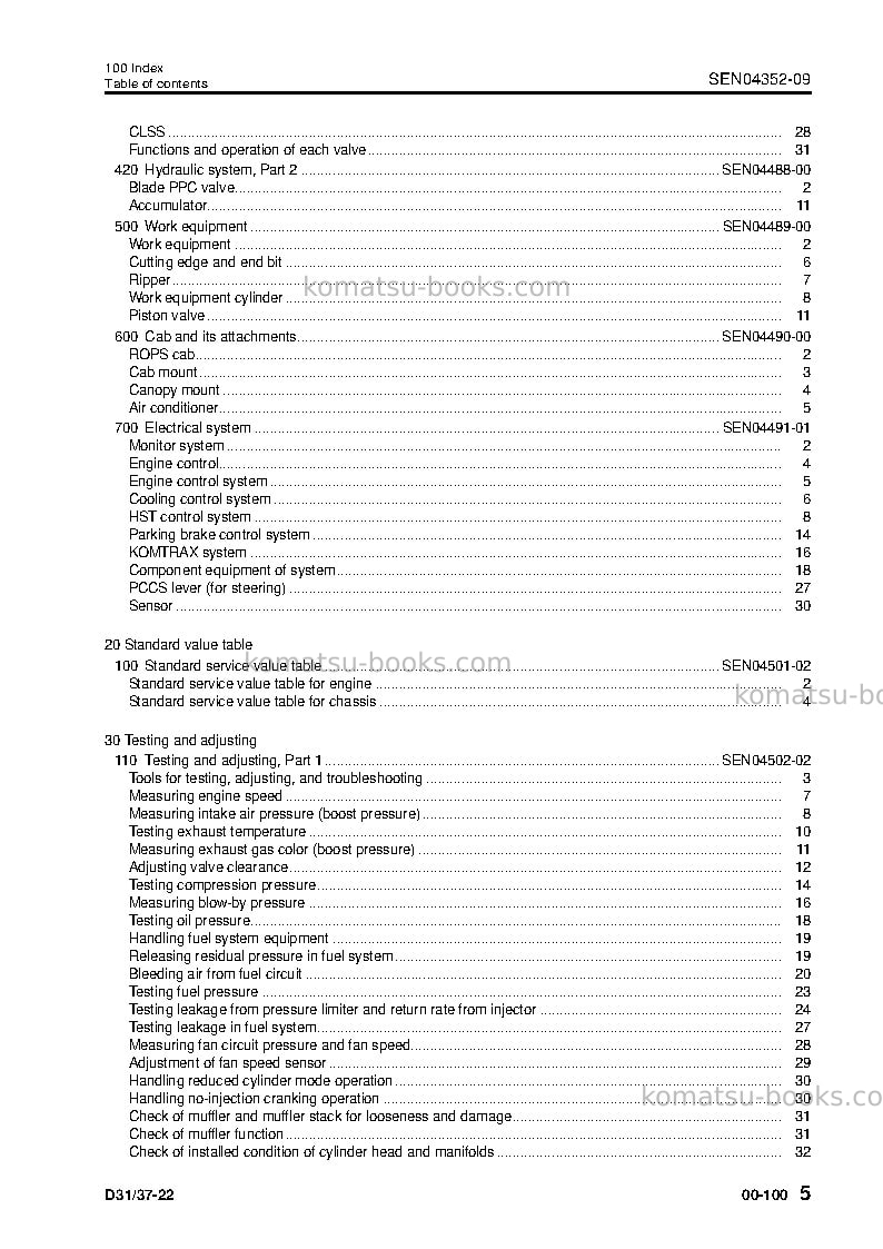 Komatsu d37px-22jpn Repair & maintenance cover Page 7 Komatsu d37px-22jpn Repair & maintenance cover Page 7