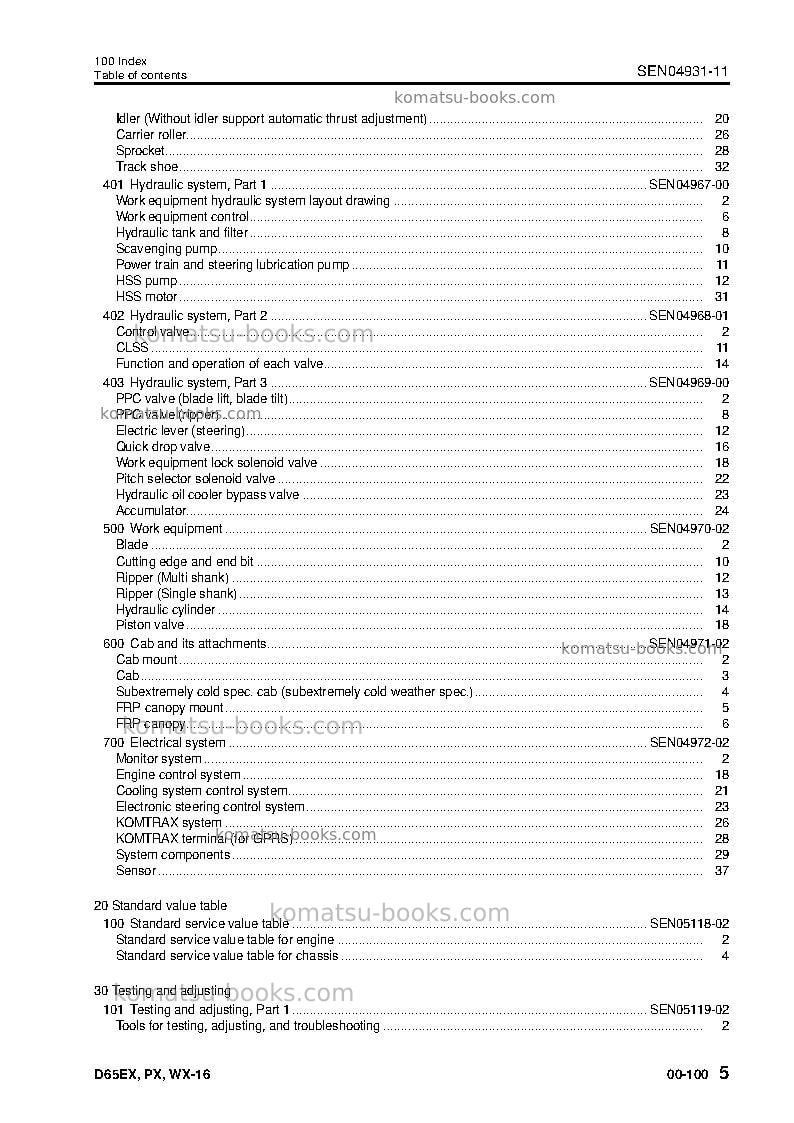 Komatsu d65px-16jpn Repair & maintenance cover Page 7 Komatsu d65px-16jpn Repair & maintenance cover Page 7