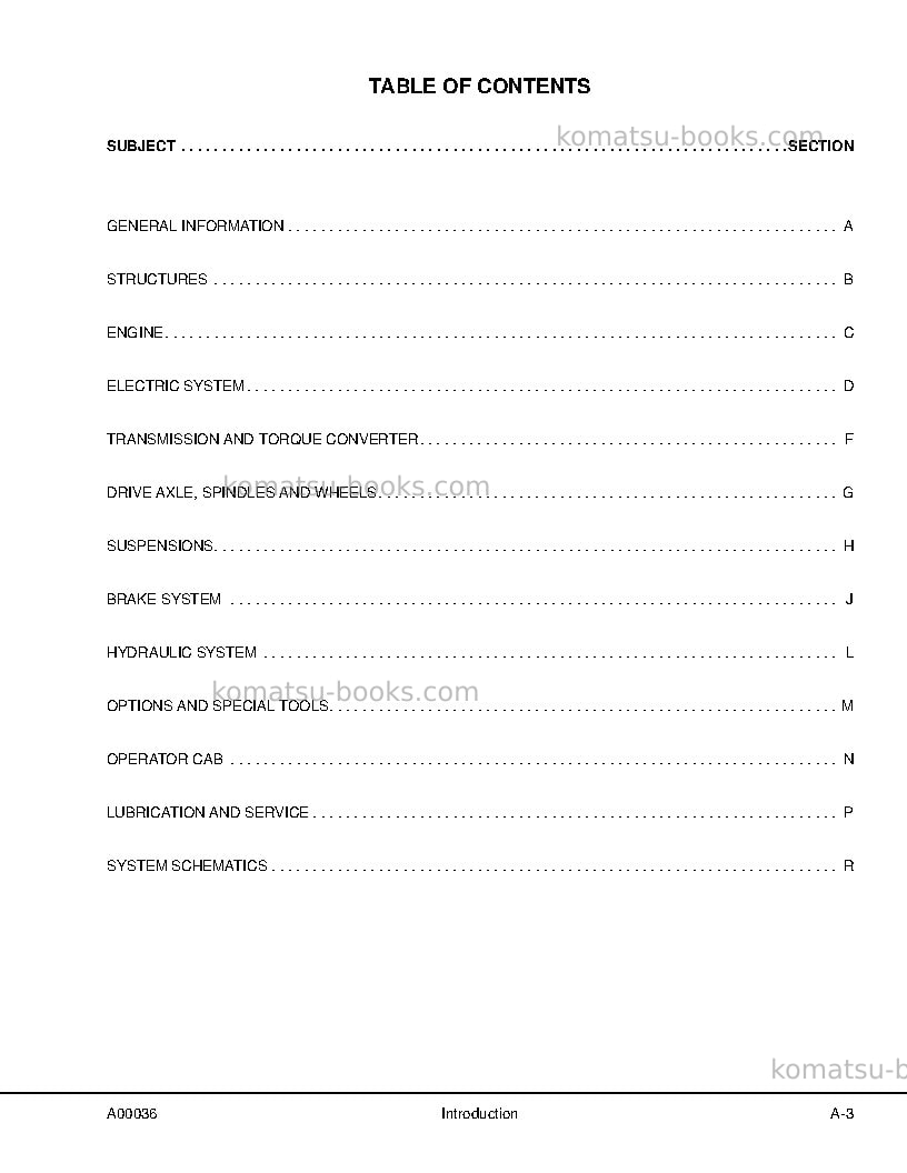 Komatsu hd1500-7jpn Repair & maintenance cover Page 7 Komatsu hd1500-7jpn Repair & maintenance cover Page 7