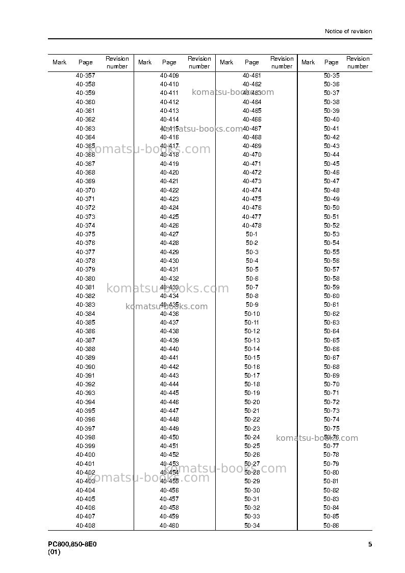 Komatsu pc800lc-8jpn-e0 Repair & maintenance cover Page 7 Komatsu pc800lc-8jpn-e0 Repair & maintenance cover Page 7