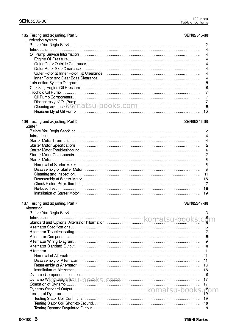Komatsu 76e-6 seriesjpn Repair & maintenance cover Page 7 Komatsu 76e-6 seriesjpn Repair & maintenance cover Page 7