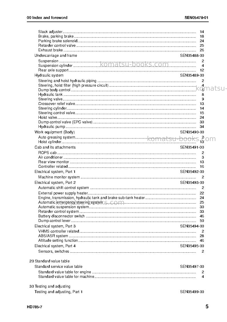 Komatsu hd785-7jpn--40c degree for cis Repair & maintenance cover Page 7