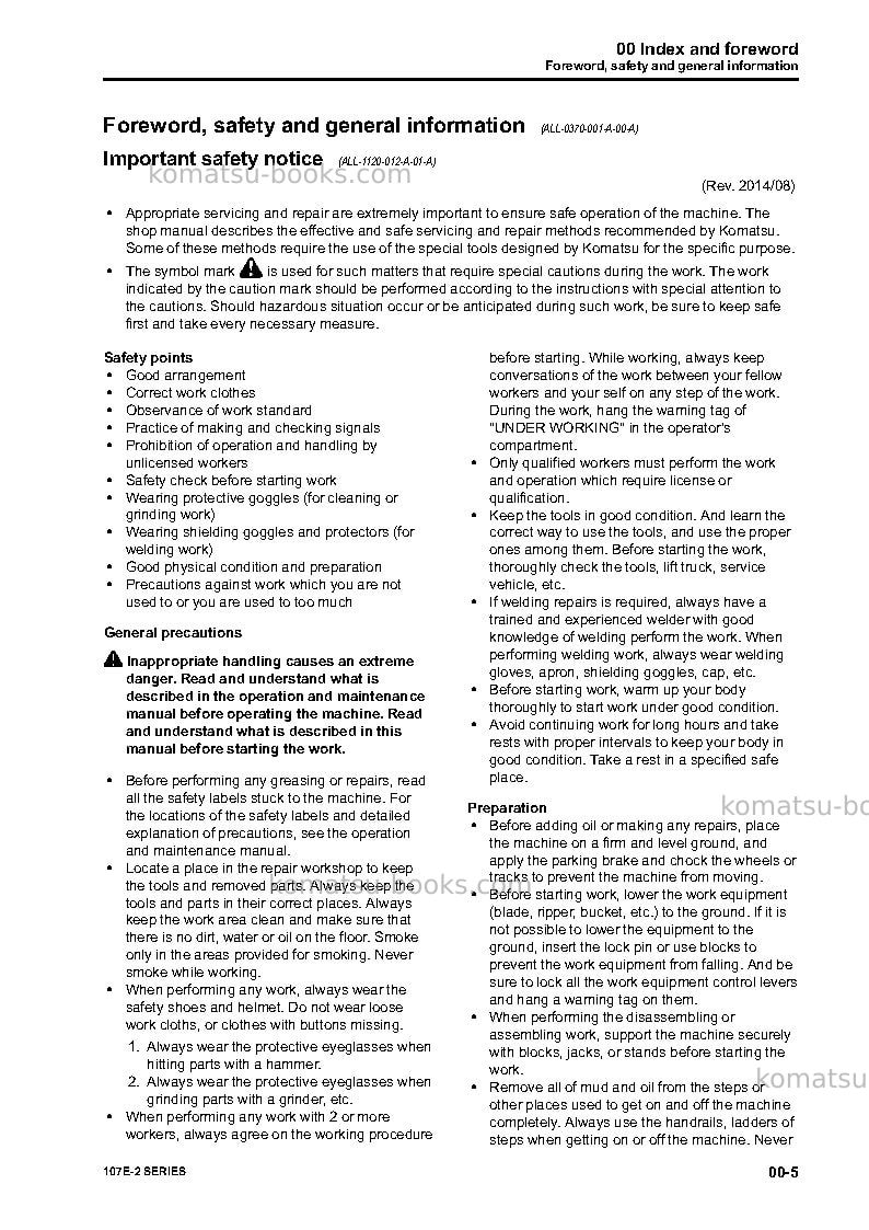 Komatsu 4d107e-2jpn Repair & maintenance cover Page 7