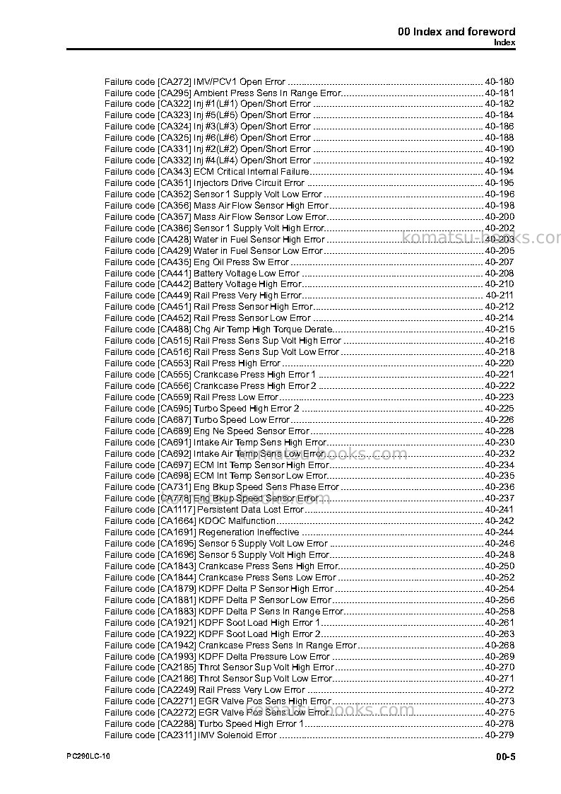 Komatsu pc290lc-10jpn Repair & maintenance cover Page 7 Komatsu pc290lc-10jpn Repair & maintenance cover Page 7