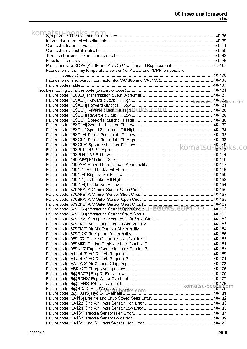 Komatsu d155ax-7jpn Repair & maintenance cover Page 7 Komatsu d155ax-7jpn Repair & maintenance cover Page 7