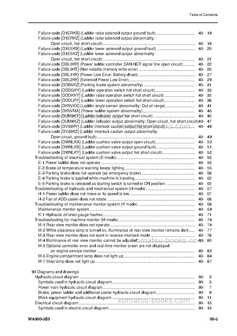 Komatsu wa900-3jpn-e0, for kal Repair & maintenance cover Page 7