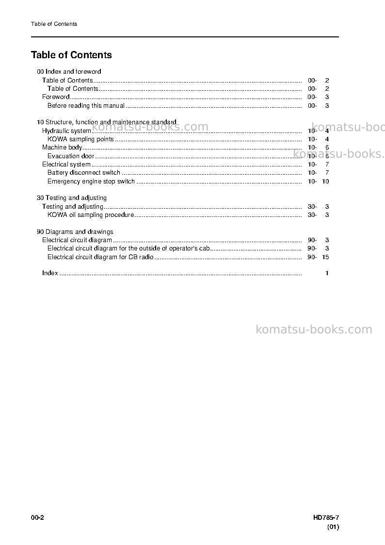 Komatsu hd785-7jpn-for kal Repair & maintenance cover Page 7