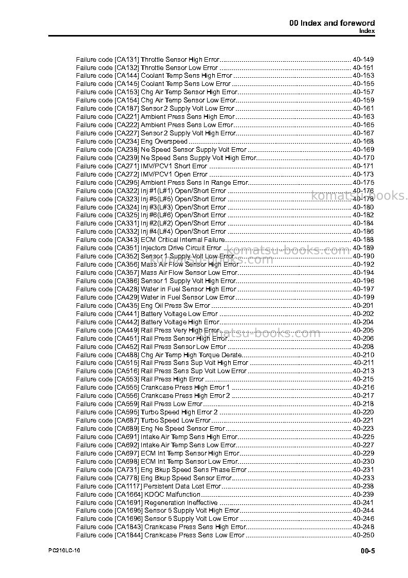 Komatsu pc210lc-10jpn Repair & maintenance cover Page 7 Komatsu pc210lc-10jpn Repair & maintenance cover Page 7